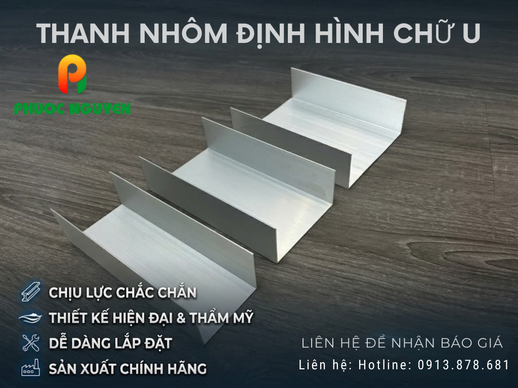 Thanh nhôm chữ U Phước Nguyên