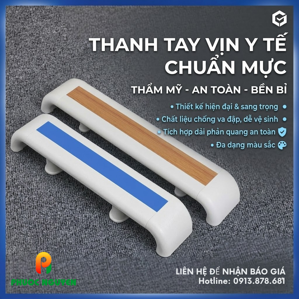 Thanh vịn hành lang bệnh viện, phòng sạch Phước Nguyên