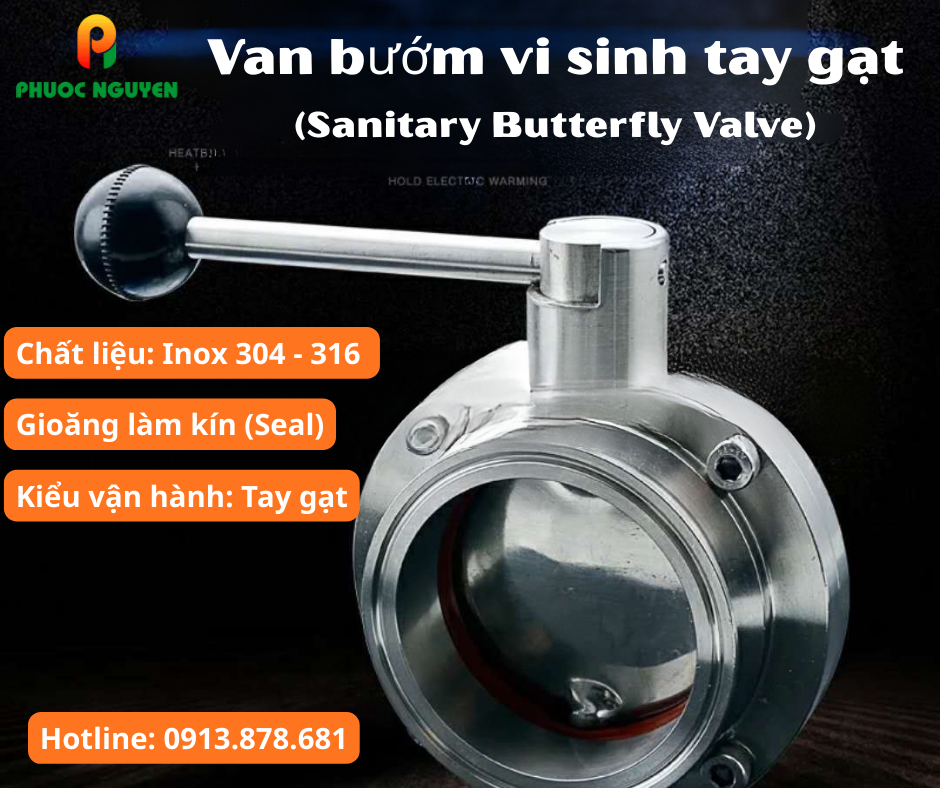 Van Bướm Vi Sinh (Sanitary Butterfly Valve) – Đẳng Cấp Sạch & Bền.