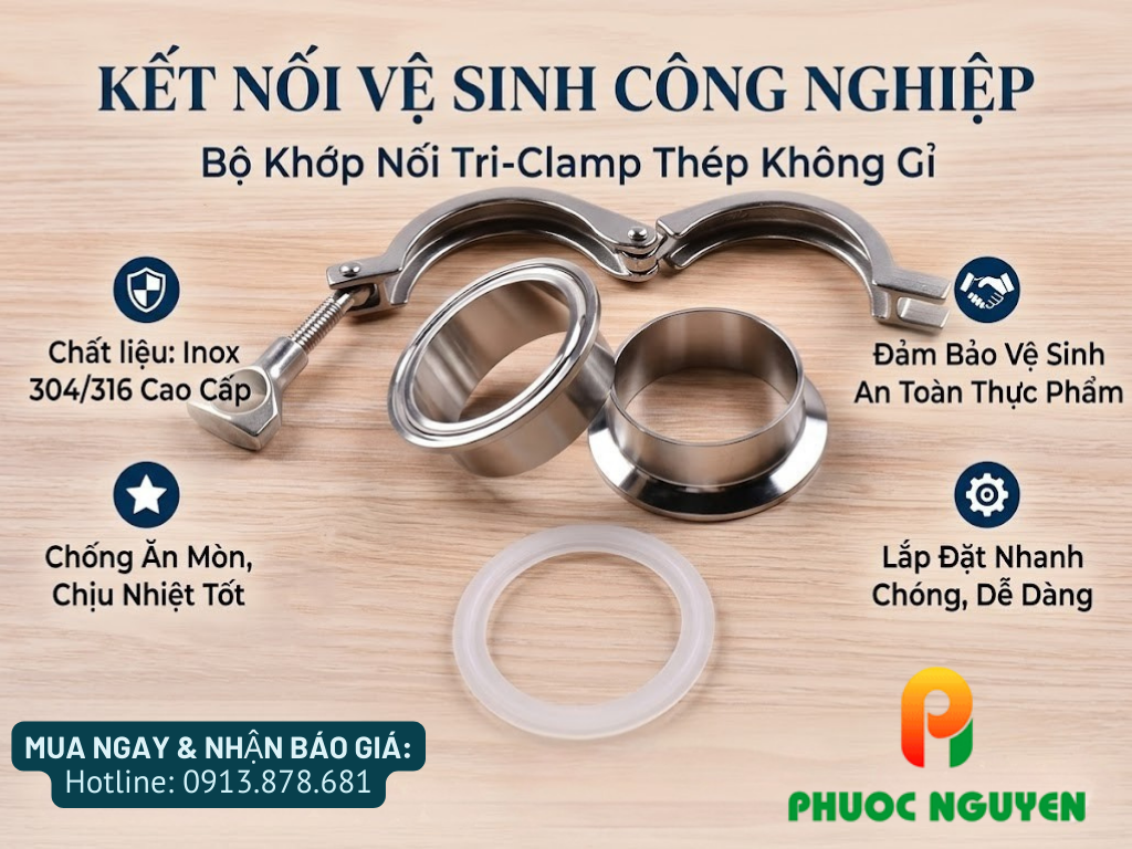 KHỚP NỐI NHANH INOX VI SINH PHƯỚC NGUYÊN – ĐẲNG CẤP CHO NGÀNH SẠCH
